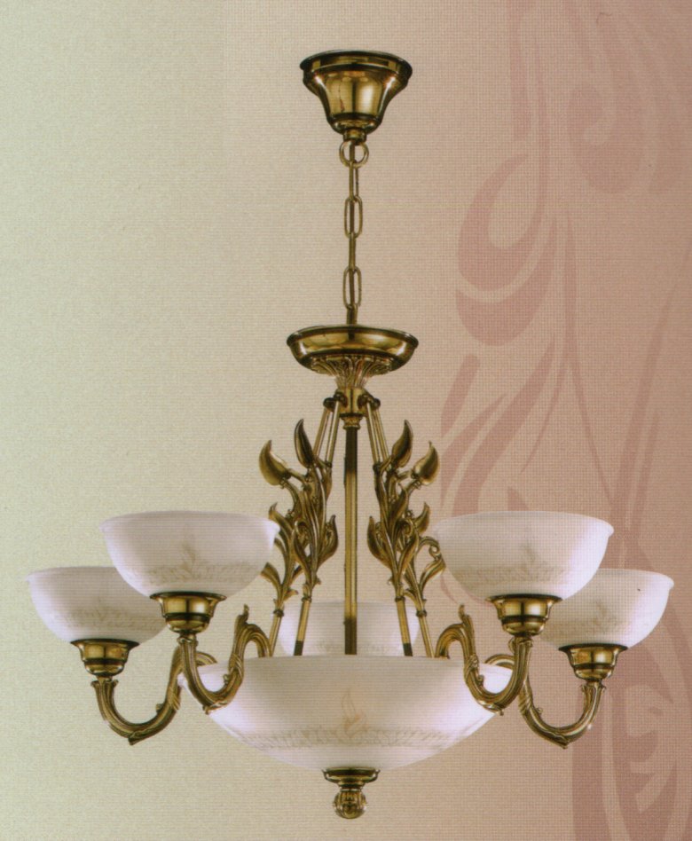 Люстра Bejorama art.20435, производство Испания; Высота:49 ;Диаметр:70 ;Глубина: ; Количество ламп: 10; Максимальная мощность лампы: 60 Вт. ; Цвет: кожа, кожа зеленая патина;  Цена: ; 