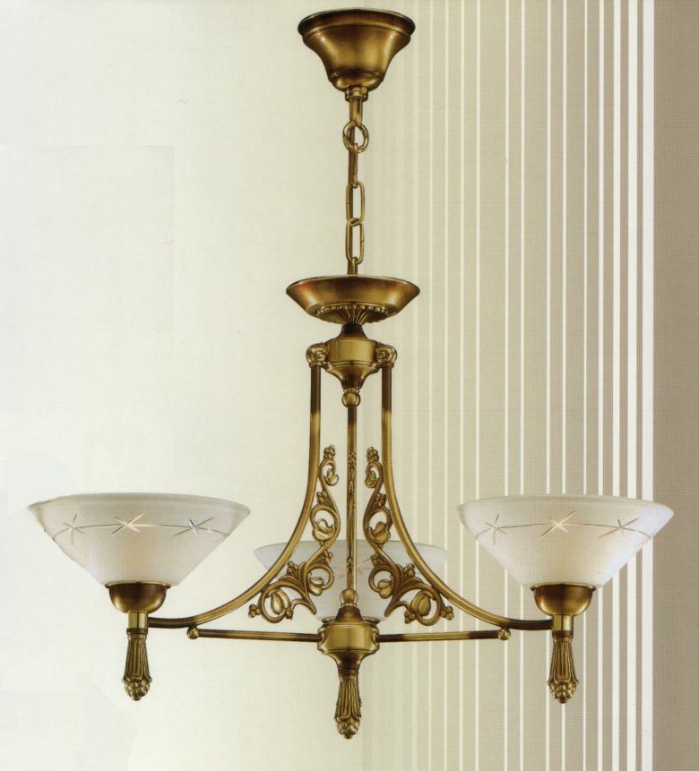 Люстра Bejorama art.20843, производство Испания; Высота:44 ;Диаметр:64 ;Глубина: ; Количество ламп: 3; Максимальная мощность лампы:60 Вт. ; Цвет: кожа, матовое золото;  Цена: ; 