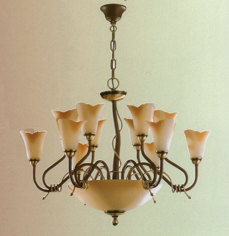 Люстра Bejorama art.60576+6, производство Испания; Высота:64 ;Диаметр:82 ;Глубина: ; Количество ламп:15 ; Максимальная мощность лампы: 60 Вт. ; Цвет: кожа, хром , хром матовый;  Цена: ; 