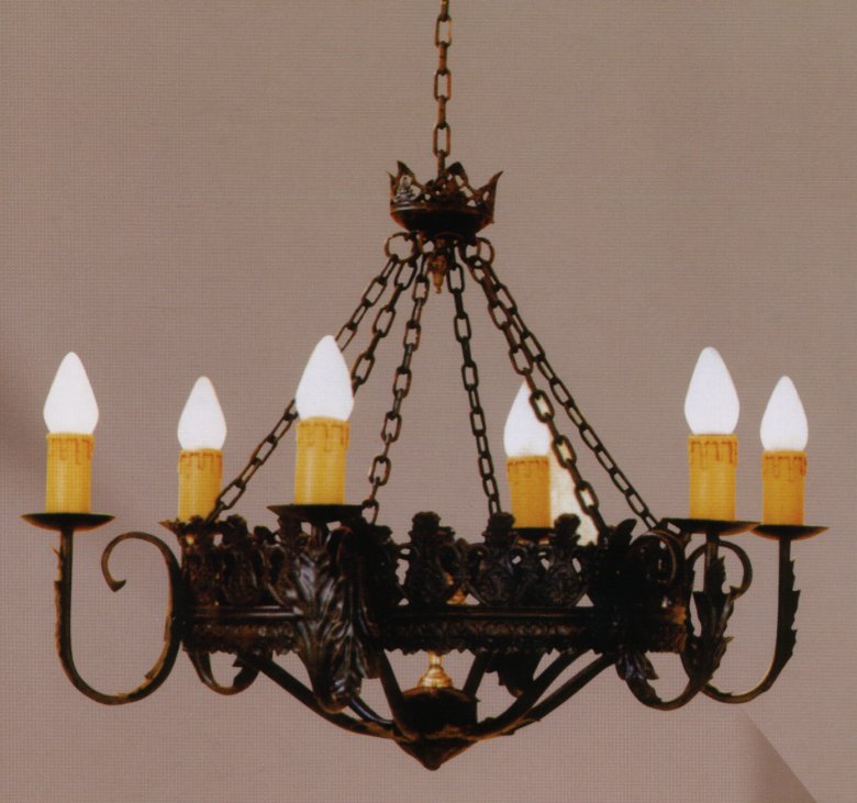 Люстра Bosch art.L2006, производство Испания; Высота:56 ;Диаметр:80 ;Глубина: ; Количество ламп:6 ; E-27; Максимальная мощность лампы: 60 Вт. ;  Цена: ; 