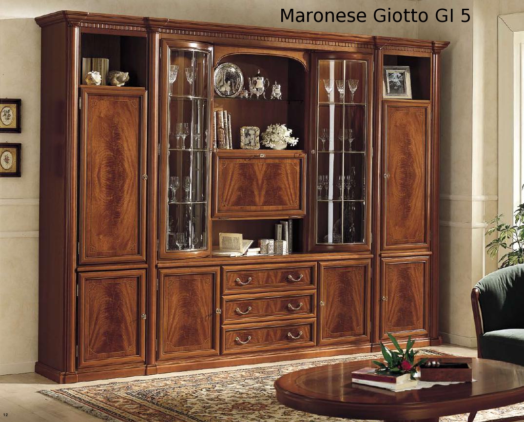 Итальянская классическая мебельная стенка Giotto Maronese композиция GI5