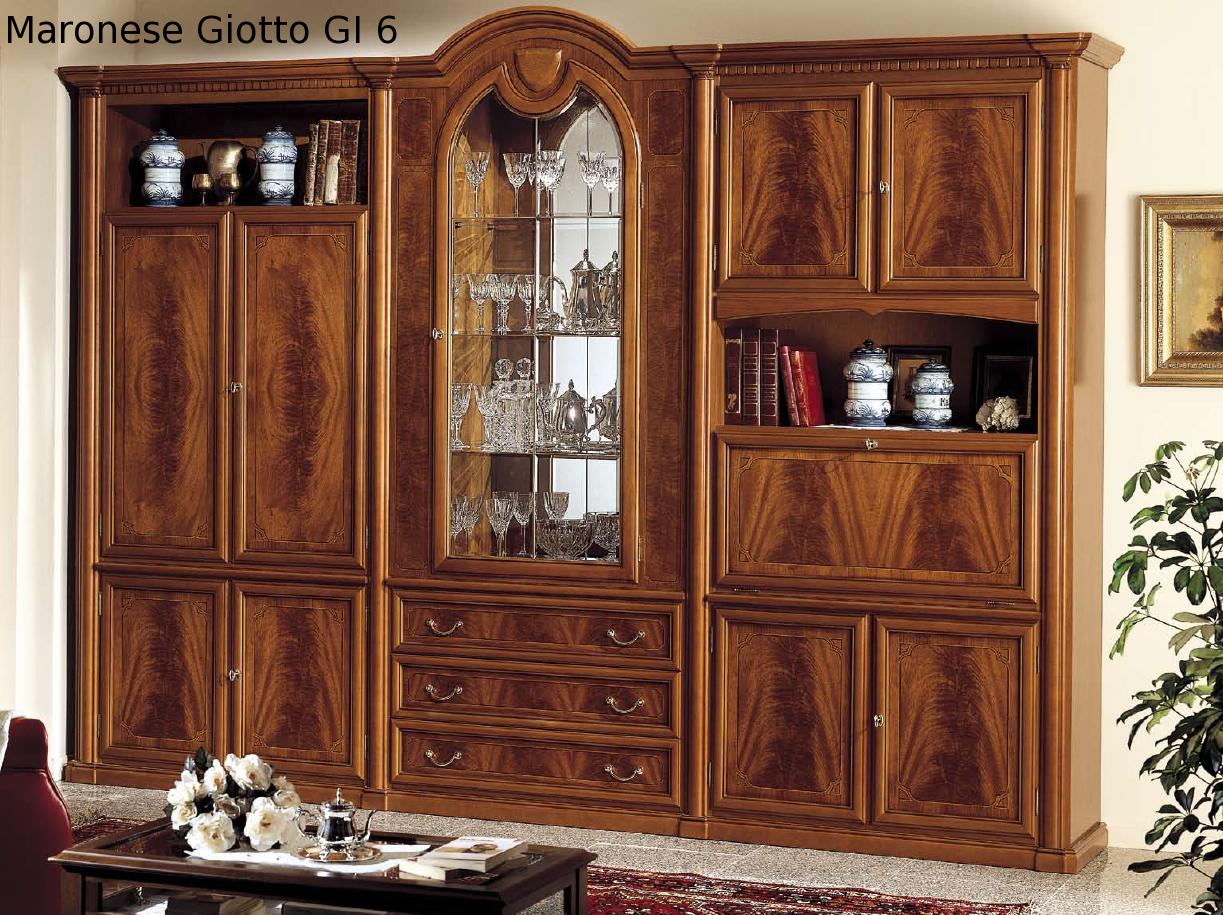 Итальянская классическая мебельная стенка Giotto Maronese композиция GI6
