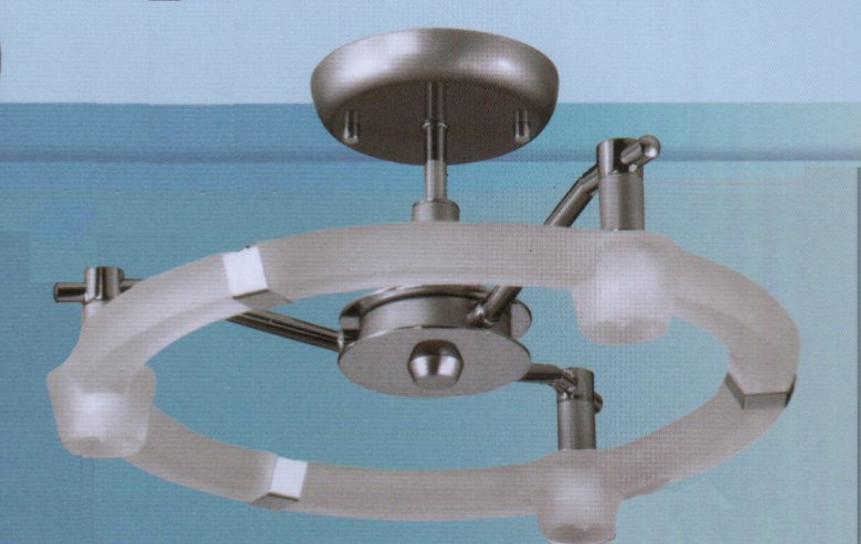 Люстра Iberlamp art.066_34_87-01, производство Испания; Высота:21 ; Диаметр:40; Глубина: ; Количество ламп:3хЕ-27галоген ; Максимальная мощность лампы:40 Вт.;  Стекло: белое матовое; Металл: матовый никель ; 