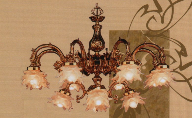 Люстра Joberma art.692078+4, производство Испания; Высота:57 ;Диаметр:86;Глубина: ; Количество ламп: 12; E-14 Максимальная мощность лампы:60 Вт.; Цвет: Стекло – матовое белое; Металл - Бронза;  Цена: ; 