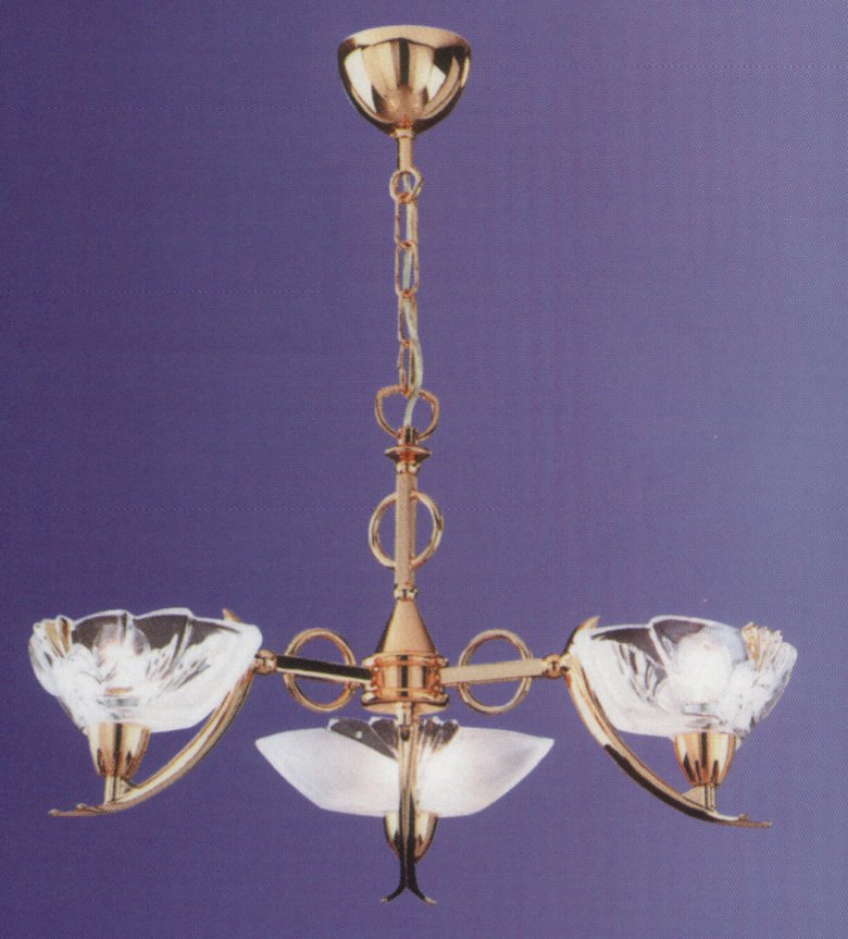 Люстра Jomluz art.10205_3_3, производство Испания; Высота:34 ; Диаметр:56; Глубина: ; Количество ламп:3хЕ14 ; Максимальная мощность лампы:40 Вт.;  Металл:золото,матовое золото, никель, хром ; 